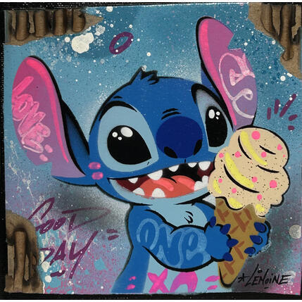 Painting Stitch good day by Lemoine Mael | Painting Pop-art Acrylic, Graffiti Pop icons