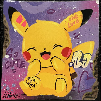 Painting Pika Pika by Lemoine Mael | Painting Pop-art Acrylic, Graffiti Pop icons