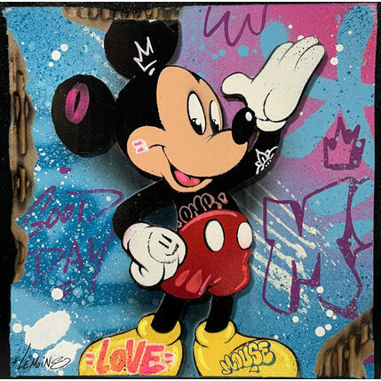Painting Mickey 3D by Lemoine Mael | Painting Pop-art Acrylic, Graffiti Pop icons