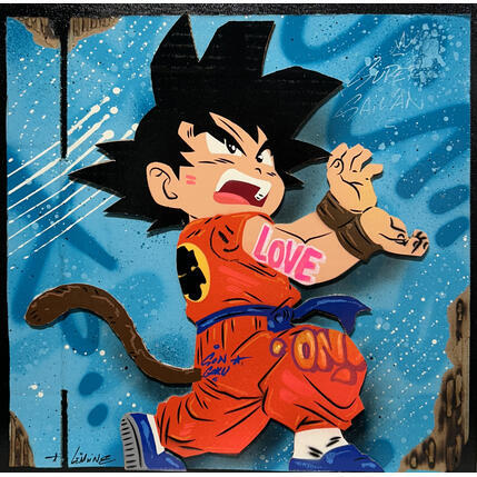 Painting Son Goku by Lemoine Mael | Painting Pop-art Acrylic, Graffiti Pop icons