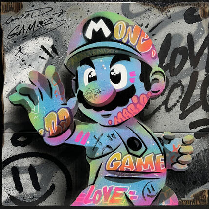Painting Mario Game by Lemoine Mael | Painting Pop-art Acrylic, Graffiti Pop icons