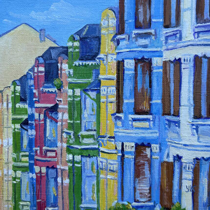 Painting Las casas de colores by Kochevykh Yulia | Painting Figurative Oil Architecture, Landscapes, Urban