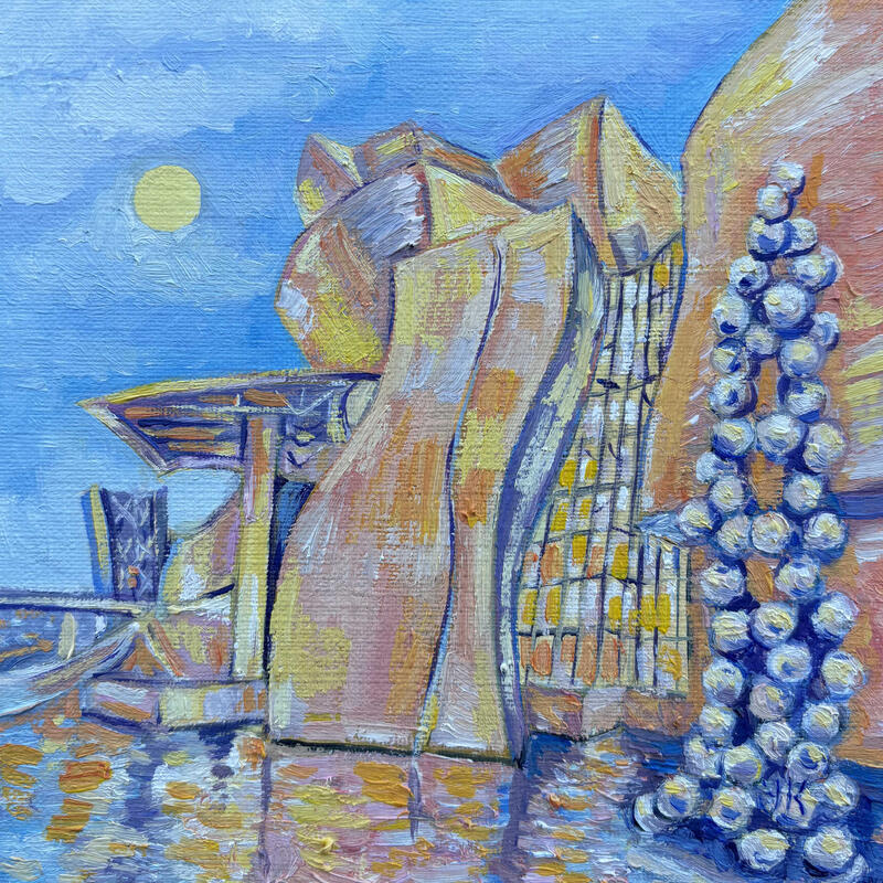 Pintura Une maison incroyable pour un art incroyable por Kochevykh Yulia | Pintura Figurativo Paisajes Urbano Arquitectura Papel