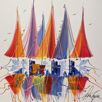 Painting LES VOILES EN FOLIE COLOREE by Fonteyne David | Painting