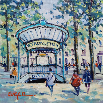 Painting PLACE DES ABBESSES A MONTMARTRE by Euger | Painting