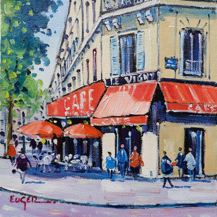 Painting CAFE BOULEVARD DE COURCELLES A PARIS by Euger | Painting