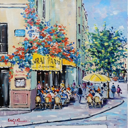 Painting TERRASSE FLEURIE A MONTMARTRE by Euger | Painting