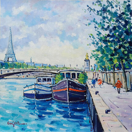 Painting LES PENICHES A PARIS by Euger | Painting