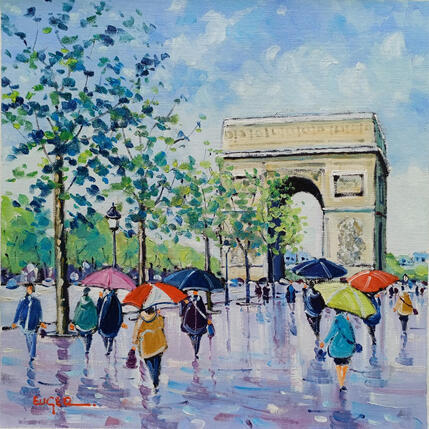 Painting CHAMPS ELYSEES SOUS LA PLUIE by Euger | Painting