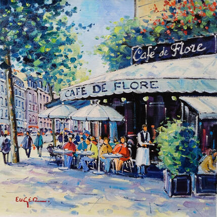 Painting PAUSE EN TERRASSE BOULEVARD SAINT GERMAIN by Euger | Painting