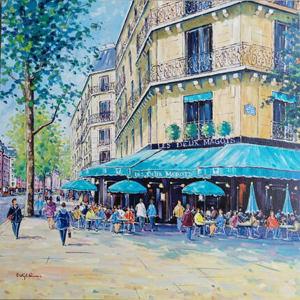 Painting TERRASSE ANIMEE BOULEVARD SAINT GERMAIN by Euger | Painting