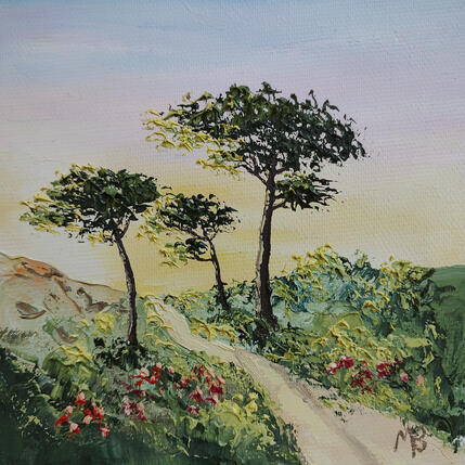 Peinture Le sentier des songes par Blandin Magali | Tableau Figuratif Huile Paysages