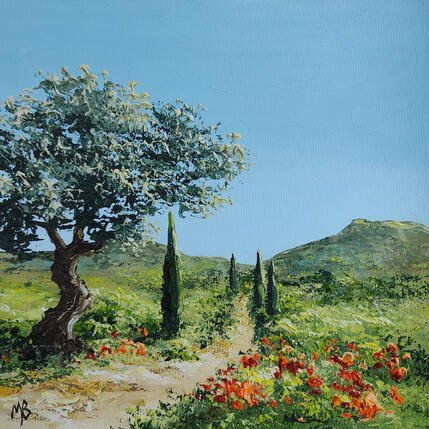 Painting Un sentier en Provence by Blandin Magali | Painting Figurative Oil Landscapes, Pop icons