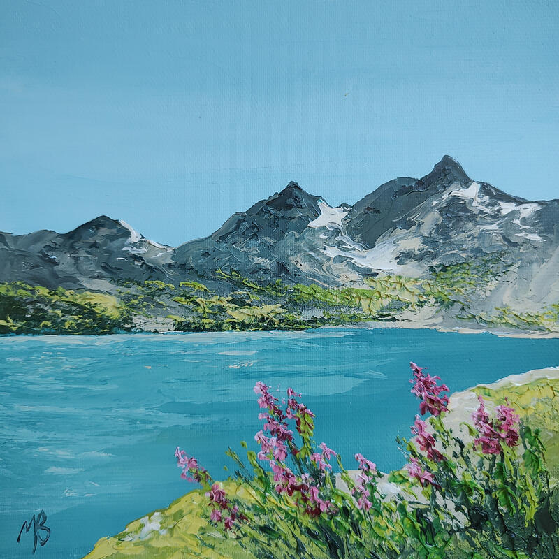 Pintura Le calme blanc por Blandin Magali | Pintura Figurativo Paisajes Aceite