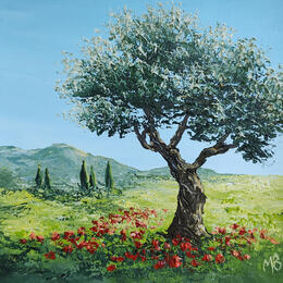Painting L'amour des oliviers by Blandin Magali | Painting