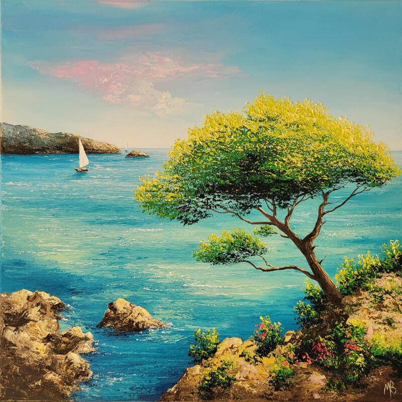 Painting Richesse naturelle by Blandin Magali | Painting Figurative Landscapes Oil
