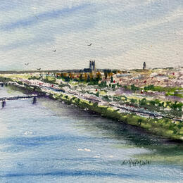 Painting Angers quais  au fil du fleuve  by Hoffmann Elisabeth | Painting