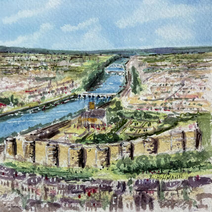 Pintura Angers Château panorama  por Hoffmann Elisabeth | Pintura