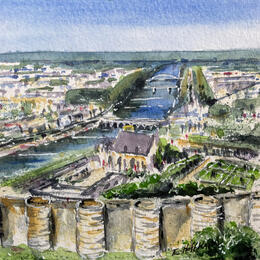 Painting Angers château remparts  by Hoffmann Elisabeth | Painting
