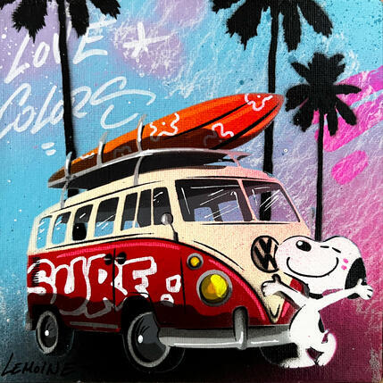 Painting Pink Paradise by Lemoine Mael | Painting Pop-art Acrylic, Graffiti Pop icons