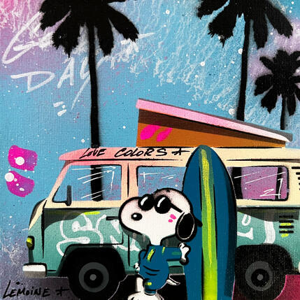 Painting Blue surfboard by Lemoine Mael | Painting Pop-art Acrylic, Graffiti Pop icons