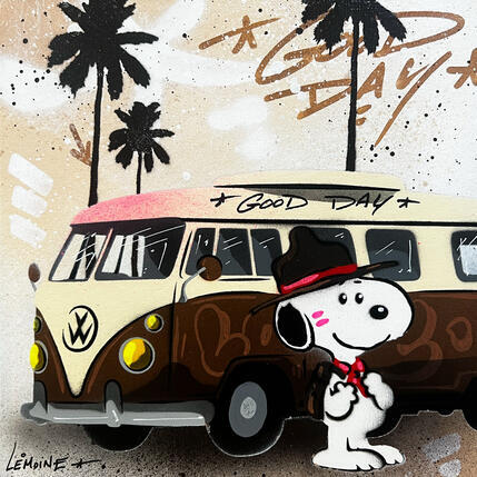Painting Snoopy brown scout by Lemoine Mael | Painting Pop-art Acrylic, Graffiti Pop icons