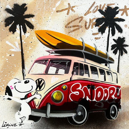 Painting Red van by Lemoine Mael | Painting Pop-art Acrylic, Graffiti Pop icons