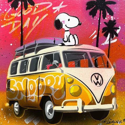 Painting Couché de soleil by Lemoine Mael | Painting Pop-art Acrylic, Graffiti Pop icons