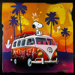 Painting Snoopy summer by Lemoine Mael | Painting Pop-art Acrylic, Graffiti Pop icons