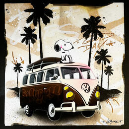 Painting Snoopy brown by Lemoine Mael | Painting Pop-art Acrylic, Graffiti Pop icons