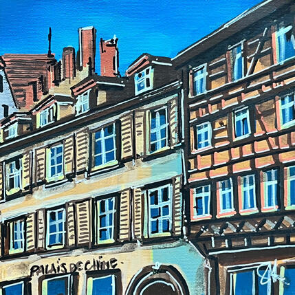 Gemälde Maisons strasbourgeoises von Touras Sophie-Kim | Gemälde Realismus Öl Stillleben