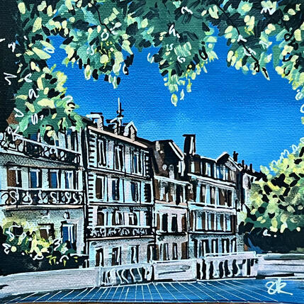 Painting Sous les arbres de Strasbourg by Touras Sophie-Kim | Painting Realism Oil Architecture, Landscapes, Urban