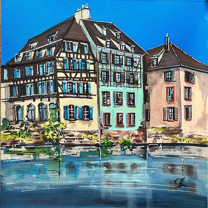 Painting Reflets sur l'Ill Strasbourgeois by Touras Sophie-Kim | Painting Realism Oil Still-life