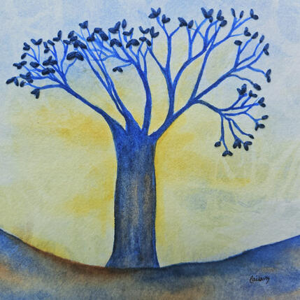 Painting The blue tree by Vazquez Laila | Painting