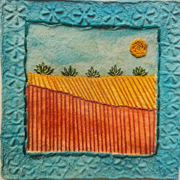 Painting Embroidered desert by Vazquez Laila | Painting