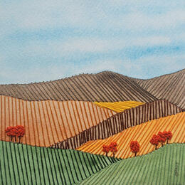 Painting Stitched horizon by Vazquez Laila | Painting