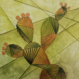 Painting Woven cactus lines by Vazquez Laila | Painting