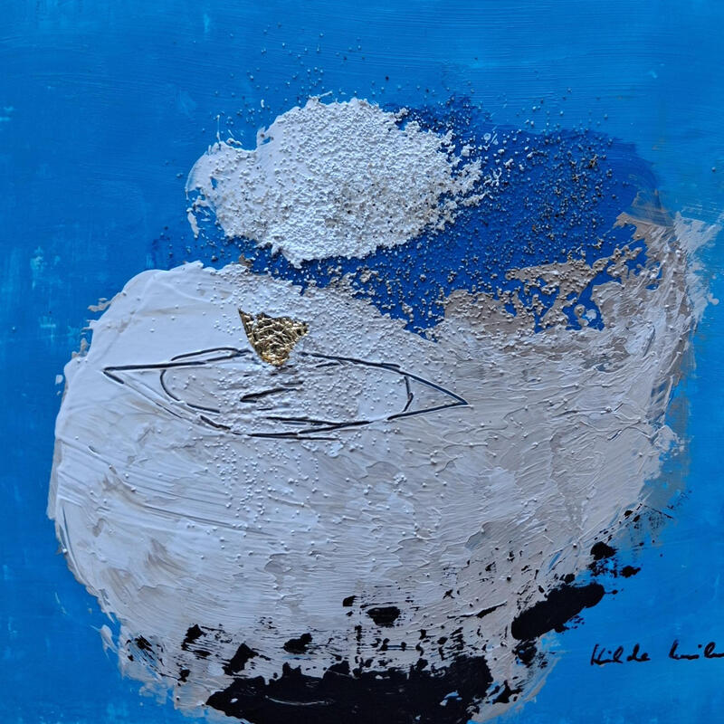 Peinture abstract A 179 par Wilms Hilde | Tableau Abstrait Acrylique Collage
