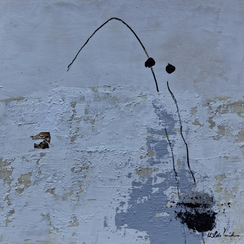 Peinture abstract A 180 par Wilms Hilde | Tableau Abstrait Acrylique Feuille d'or