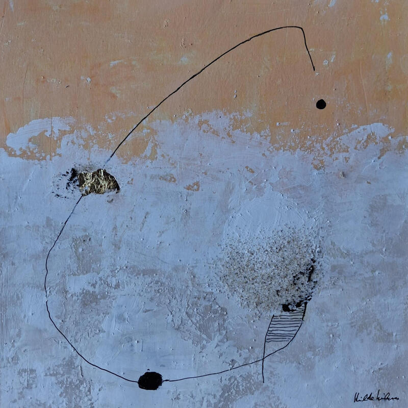 Peinture abstract B 166 par Wilms Hilde | Tableau Abstrait Acrylique Feuille d'or