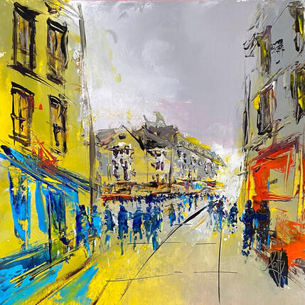 Peinture Foule sentimentale par Raffin Christian | Tableau Figuratif Huile Urbain