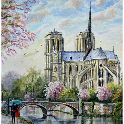 Painting Promenade amoureuse by Lallemand Yves | Painting