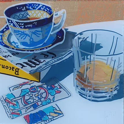 Peinture Francis interrogeait l'équilibre fortune et taux d'alcool par Auriol Philippe | Tableau Figuratif Acrylique, Plexiglas, Posca Natures mortes