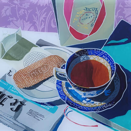 Peinture Les nouvelles semblaient plus douces par Auriol Philippe | Tableau Figuratif Acrylique, Plexiglas, Posca Natures mortes