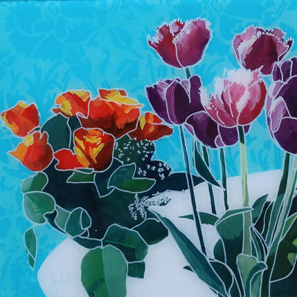 Gemälde Duo de printemps  von Auriol Philippe | Gemälde Figurativ Acryl, Plexiglas, Posca Stillleben