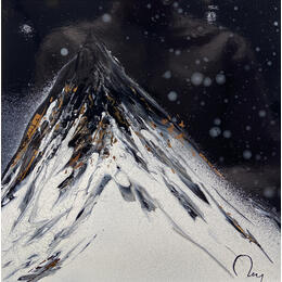 Peinture appel de la montagne par Rey Julien | Tableau Figuratif Feuille d'or