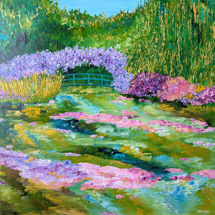 Painting La glycine sur le pont  by Amblard Florence | Painting