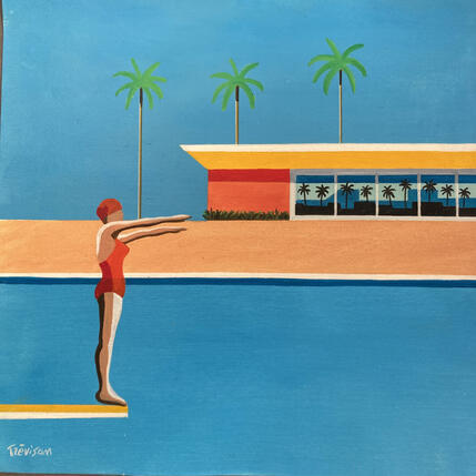 Painting Swimming Pool by Trevisan Carlo | Painting Oil