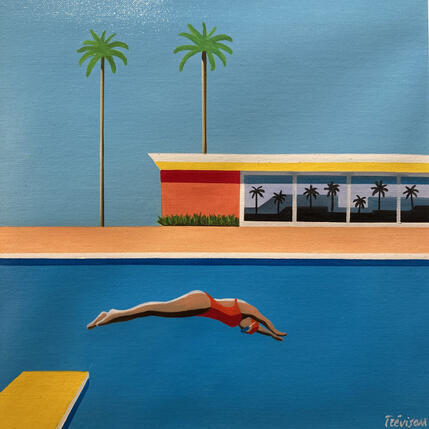 Painting California Pool by Trevisan Carlo | Painting Oil
