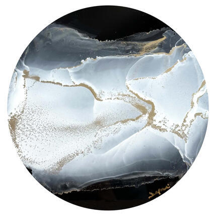Gemälde 3209 Cloud Dancer von Depaire Silvia | Gemälde Abstrakt Acryl Landschaften, Minimalistisch, Schwarz & Weiß